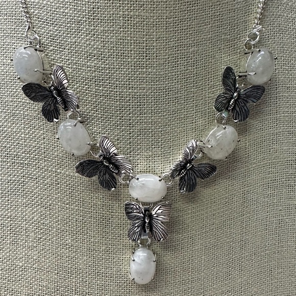 0116 Rainbow Moonstone Ethnic Handmade Necklace Silver Gemstone Jewelry - Picture 6 of 11